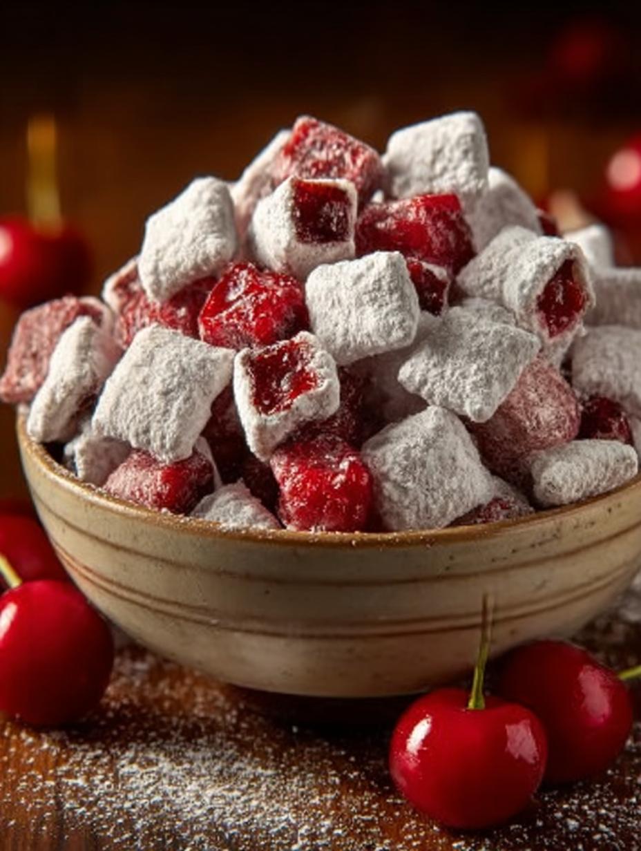 Delicious Cherry Cheesecake Puppy Chow Recipe for Everyone - Cherry Cheesecake Puppy Chow - main visual representation