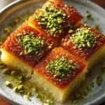 Coconut Basbousa with Pistachio
