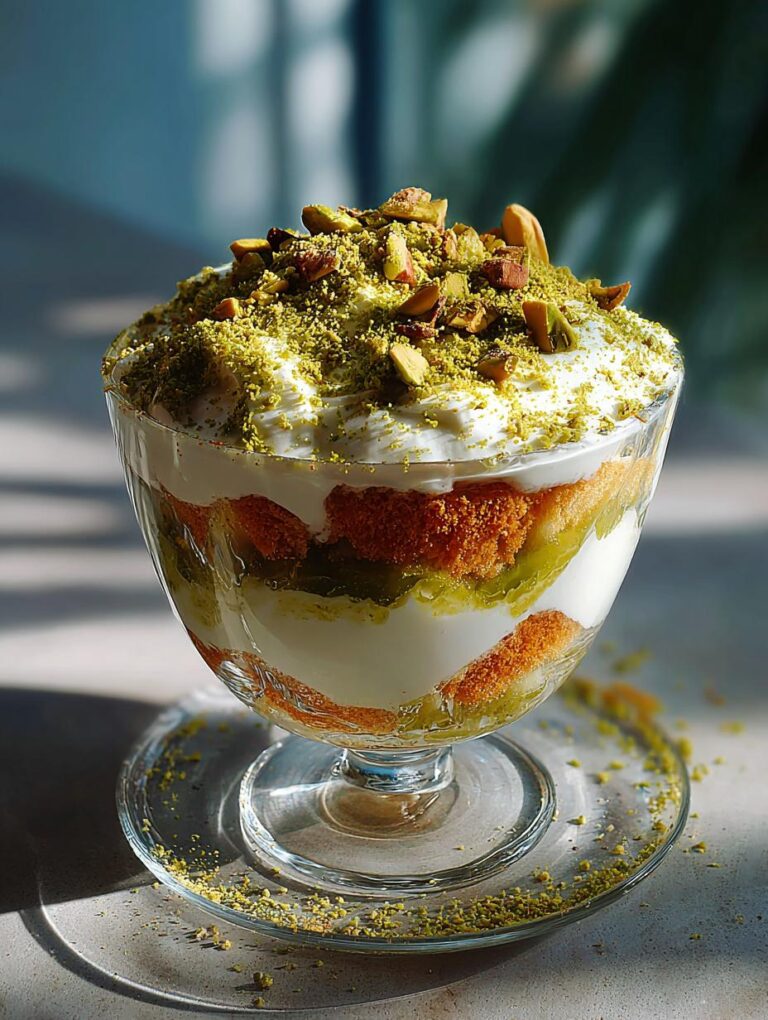 Pistachio Ekmek Kataifi Trifle