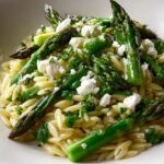Orzo with Asparagus Feta