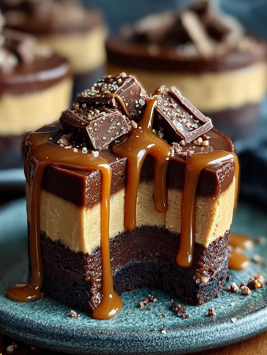 Raw Caramel Brownie Cheesecake