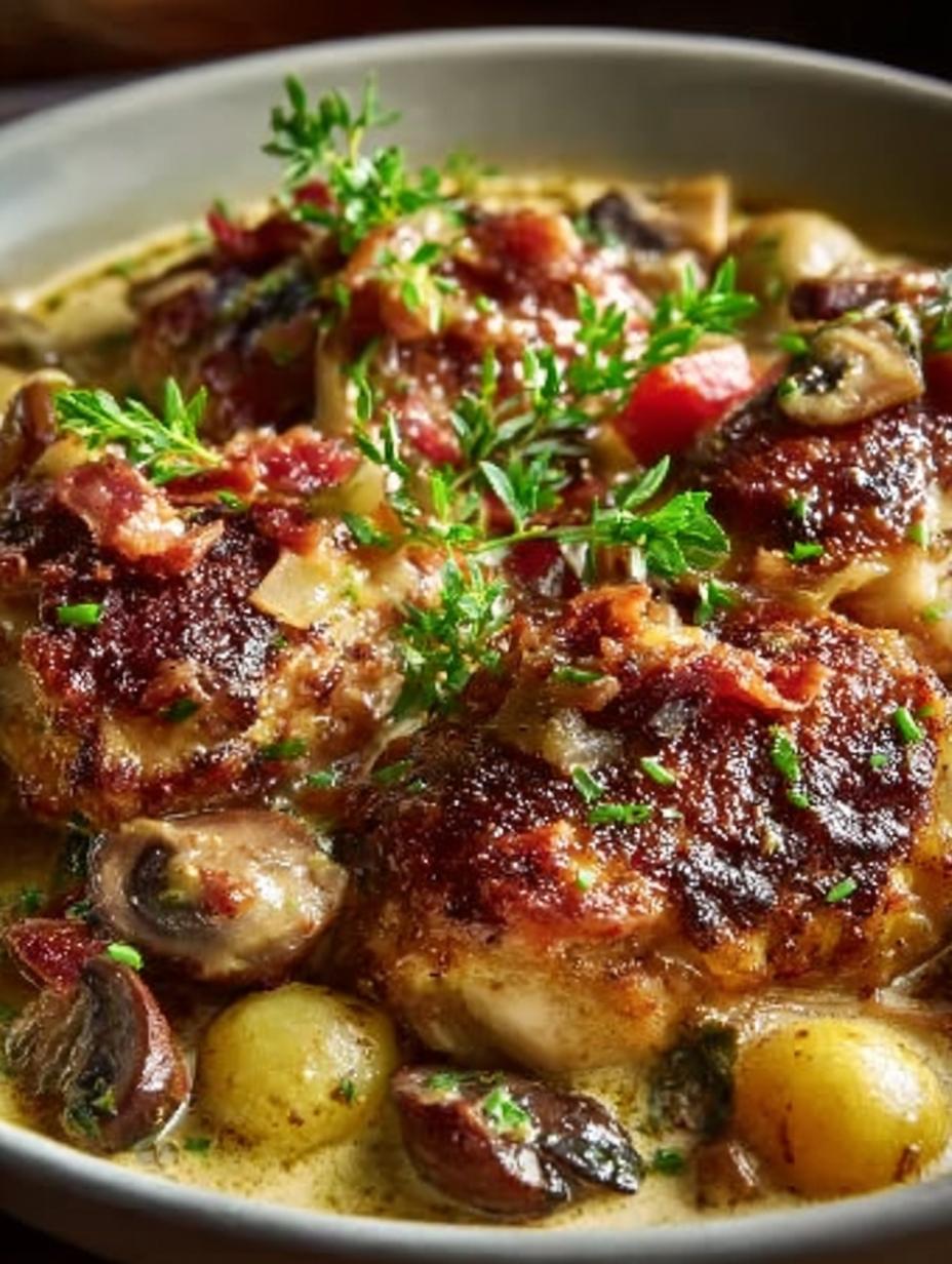 Savory Chicken Fricassee with Bacon: Comfort in 7 Steps - Savory Chicken Fricassee with - main visual representation