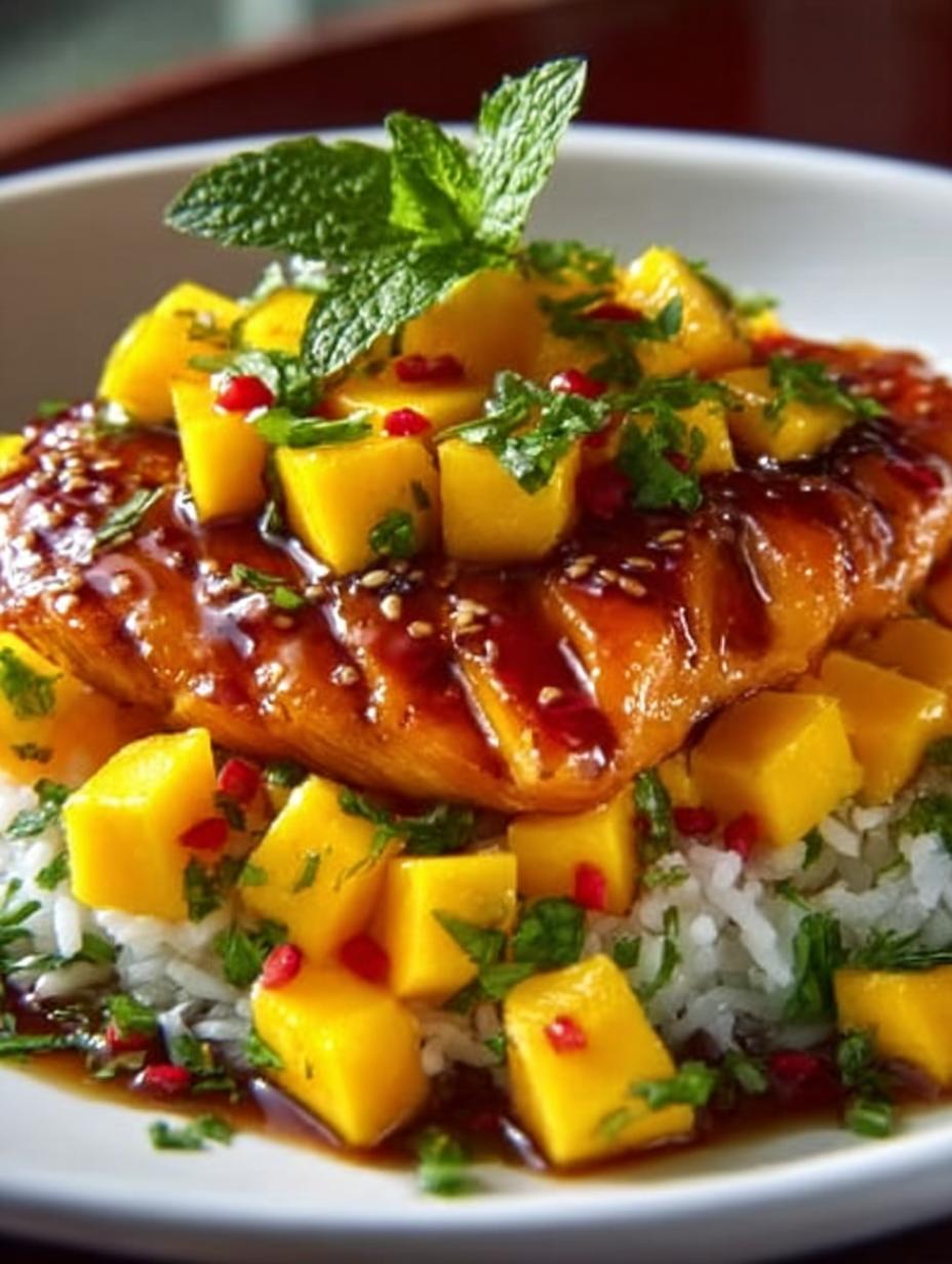Sweet Savory Asian Mango Glazed Chicken Recipe - Sweet Savory Asian Mango - main visual representation