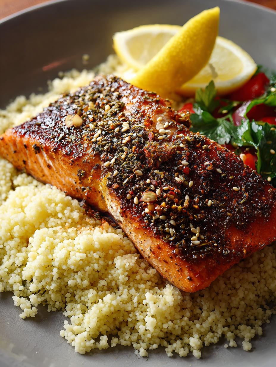 Zaatar Roasted Salmon with Lemon for a Flavorful Dinner - Zaatar Roasted Salmon with - main visual representation